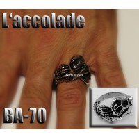 Ba-070, bague squelette L'Accolade acier inoxidable